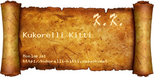 Kukorelli Kitti névjegykártya